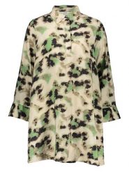 JDY Sukienka "Millie" w kolorze beżowo-czarno-zielonym rozmiar: L. Brązowe sukienki damskie JDY, l, bez wzorów, bez kołnierzyka, bez ramiączek, mini. Za 109.26 zł.