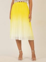 APART Spódnica plisowana w kolorze żółtym rozmiar: 40. Żółte spódniczki damskie Apart, bez wzorów, z podwyższonym stanem, midi, proste. Za 252.99 zł.