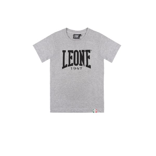 Leone 1947 Basic Kurzarm-T-Shirt z dużym logo dla Kinder. Szare t-shirty damskie LEONE 1947 APPAREL, bez wzorów, bez kołnierzyka. W wyprzedaży za 48.42 zł.