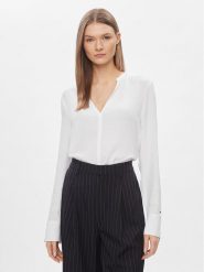 Tommy Hilfiger Bluzka WW0WW40529 Biały Relaxed Fit. Białe bluzki damskie Tommy Hilfiger, bez wzorów, z wiskozy, bez ramiączek. Za 449.99 zł.