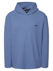 BOSS Bluza Waffle 50535885 Błękitny Regular Fit. Niebieskie bluzy bez kaptura męskie Boss, m, z bawełny. Za 299.99 zł.