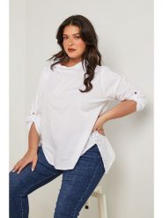 Curvy Lady Bluzka w kolorze białym rozmiar: 44/46. Białe bluzki damskie Curvy Lady, bez wzorów, klasyczne, bez kołnierzyka, bez ramiączek. Za 105.38 zł.