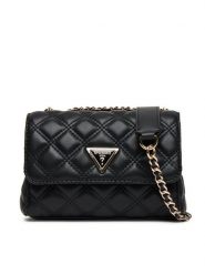 Guess Torebka Giully II Mini HWQG96 73740 Czarny. Czarne torebki klasyczne damskie Guess, z aplikacjami, ze skóry, wizytowe, bez kołnierzyka, bez ramiączek. Za 379.99 zł.