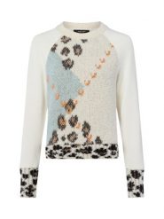 Marc Cain bluza z zawartością alpaki i moheru Kobiety Materiał dresowy biały|wielokolorowy, 44. Białe bluzy bez kaptura damskie Marc Cain, z dresówki. Za 1,099.95 zł.