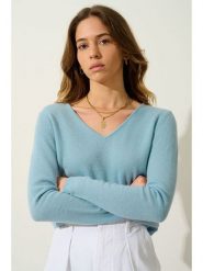 AUTHENTIC CASHMERE Kaszmirowy sweter w kolorze błękitnym rozmiar: L. Niebieskie swetry klasyczne damskie AUTHENTIC CASHMERE, l, z kaszmiru, bez kołnierzyka. Za 294.28 zł.