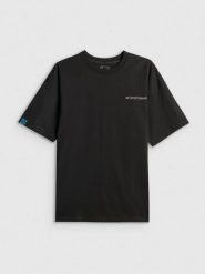 4F T-shirt loose z nadrukiem męski - czarny XL. Czarne t-shirty męskie 4f, m, bez wzorów, z bawełny, bez kołnierzyka. Za 89.99 zł.