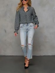 Milan Kiss Koszula w kolorze czarno-białym rozmiar: M. Białe bluzki damskie Milan Kiss, m, bez wzorów, bez kołnierzyka, bez ramiączek. Za 113.99 zł.