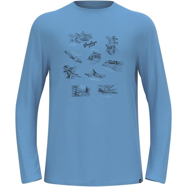 Koszulka z długim rękawem męska ODLO Merino 200 Tourist T-Shirt. Niebieskie koszulki męskie z długim rękawem Odlo, l, bez wzorów, z materiału, bez kołnierzyka. Za 399.99 zł.