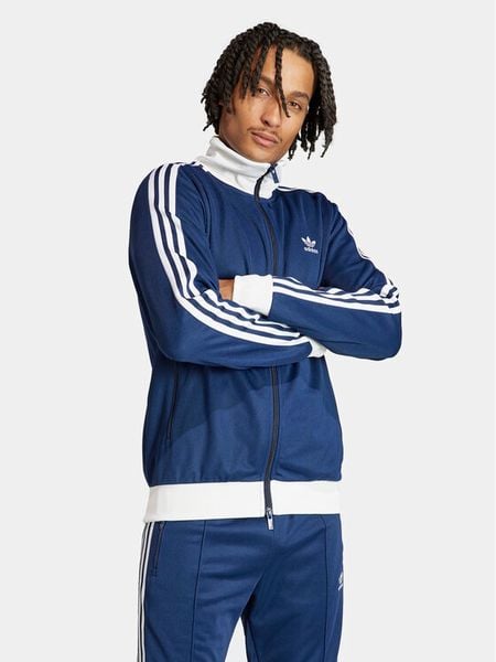 Adidas Bluza adicolor Classics Beckenbauer IP0418 Niebieski Slim Fit. Niebieskie bluzy bez kaptura męskie Adidas, l, z bawełny. Za 269.99 zł.