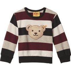 Bluza w kolorze czarno-beżowym. Brązowe bluzy chłopięce Steiff, z aplikacjami, bez ramiączek, bez kaptura. W wyprzedaży za 58.95 zł.