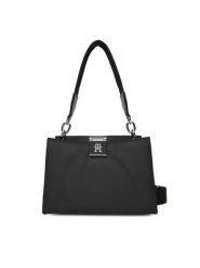 Tommy Hilfiger Torebka Th Her Med Satchel Nylon Sv AW0AW18200 Czarny. Czarne torebki klasyczne damskie Tommy Hilfiger, bez wzorów, z materiału, bez dodatków. Za 389.99 zł.