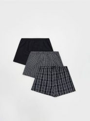 3 pack bokserek Loose - czarny. Czarne bokserki męskie Reserved, bez wzorów. W wyprzedaży za 55.99 zł.