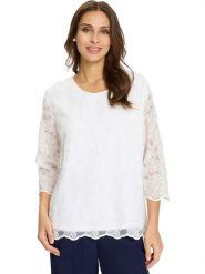 WITT WEIDEN Bluzka w kolorze kremowym rozmiar: 40. Brązowe bluzki damskie WITT WEIDEN, bez wzorów, z bawełny, bez kołnierzyka, bez ramiączek. Za 82.99 zł.