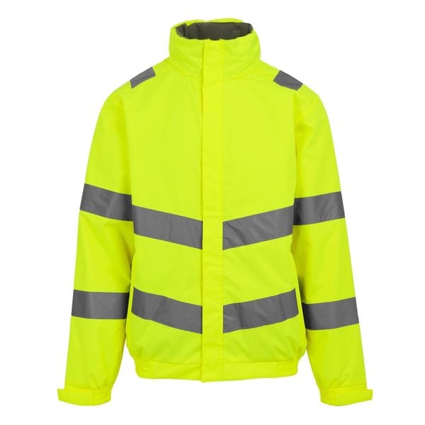 Męska Kurtka Pro Contract Dover HiVis Jacket. Żółte kurtki męskie Regatta, m, bez wzorów, z materiału, z kapturem. Za 182.99 zł.