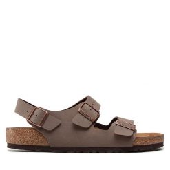 Sandały Birkenstock. Brązowe sandały męskie Birkenstock, bez zapięcia. Za 469.99 zł.