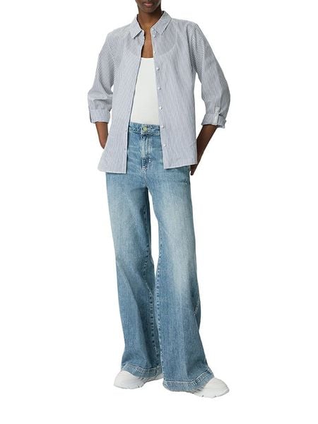 S.Oliver Bluzka w kolorze granatowo-białym rozmiar: 40. Niebieskie bluzki damskie S.Oliver, s, bez wzorów, bez kołnierzyka, bez ramiączek. Za 130.99 zł.