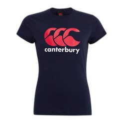 Koszulka z logo dla kobiet Canterbury. Niebieskie t-shirty damskie CANTERBURY, l, bez wzorów, bez kołnierzyka. Za 213.00 zł.