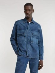 G-Star Koszula dżinsowa w kolorze niebieskim rozmiar: XXL. Niebieskie koszule męskie G-Star, xxl, bez wzorów, z bawełny, bez kołnierzyka, bez ramiączek. Za 265.40 zł.