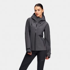 Kurtka trekkingowa hardshell damska Alpinus Gingera. Czarne kurtki damskie Alpinus, xl, bez wzorów, z hardshellu, bez kaptura. Za 599.00 zł.