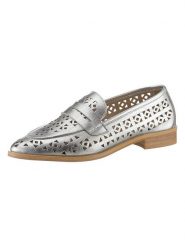 Heine Skórzane mokasyny w kolorze szarym rozmiar: 41. Szare mokasyny damskie Heine, ze skóry. Za 176.45 zł.