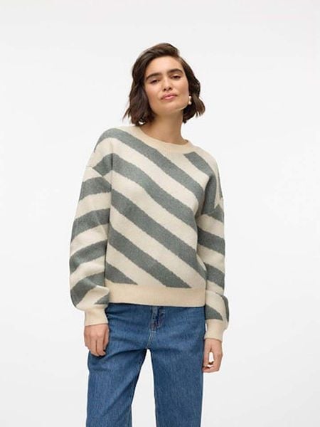 Vero Moda Sweter w kolorze turkusowo-beżowym rozmiar: S. Brązowe swetry klasyczne damskie Vero Moda, s, ze splotem, bez kołnierzyka. Za 122.67 zł.