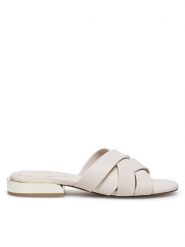 Nine West Klapki JF2220-1 Beżowy. Brązowe klapki damskie Nine West, bez wzorów, z syntetyku, bez obcasa. Za 179.99 zł.