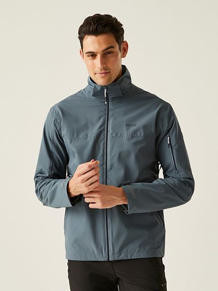 Regatta Kurtka przeciwdeszczowa "Bosfield III" w kolorze błękitnym rozmiar: XL. Niebieskie kurtki outdoor męskie Regatta, m, bez wzorów, z tkaniny, bez kaptura. Za 221.88 zł.