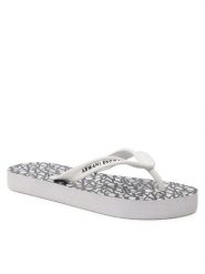 Armani Exchange Japonki XDQ010 XV700 K488 Biały. Białe klapki damskie Armani Exchange, bez wzorów, z tworzywa sztucznego, bez obcasa. Za 169.99 zł.