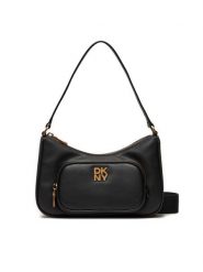 DKNY Torebka Philo Tz Shoulder R423KE51 Czarny. Czarne torebki klasyczne damskie DKNY, bez wzorów, ze skóry, bez dodatków. Za 829.99 zł.
