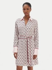 Guess Sukienka koszulowa W6RK90 WF1T2 Różowy Regular Fit. Czerwone sukienki damskie Guess, l, z aplikacjami, z syntetyku, bez kołnierzyka, bez ramiączek, koszulowe. Za 619.99 zł.