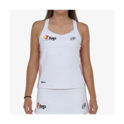 Damski tank top Bullpadel Exima. Białe topy damskie bullpadel, bez wzorów, bez kołnierzyka. W wyprzedaży za 169.45 zł.
