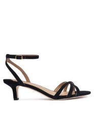 LAUREN RALPH LAUREN Sandały Kendyl Kitten 802P06395008 Czarny. Czarne sandały damskie Lauren Ralph Lauren, bez wzorów, ze skóry, bez obcasa, na szpilce. Za 729.99 zł.