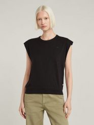 G-Star Koszulka w kolorze czarnym rozmiar: M. Czarne bluzki damskie G-Star, m, bez wzorów, z bawełny, retro, bez kołnierzyka, bez ramiączek. Za 95.92 zł.