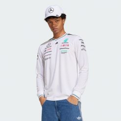 ORYGINALNA KOSZULKA Z DŁUGIM RĘKAWEM MERCEDES - AMG PETRONAS FORMULA ONE TEAM. Białe koszulki męskie z długim rękawem Adidas, xl, z materiału. Za 569.00 zł.