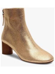 Bisgaard Skórzane botki w kolorze złotym rozmiar: 36. Żółte botki damskie bisgaard, eleganckie, bez obcasa, bez zapięcia. Za 291.51 zł.