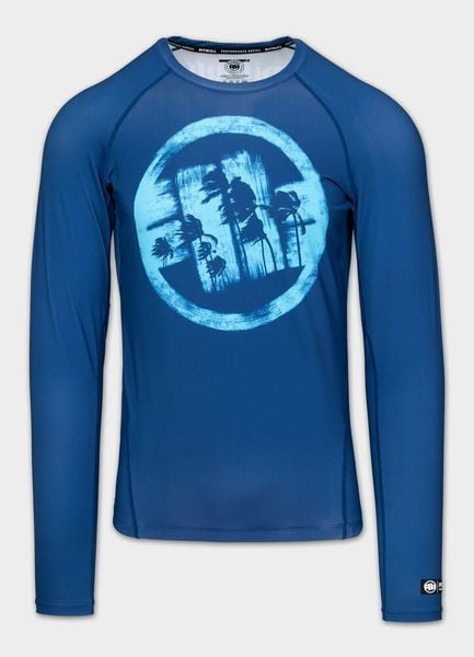 Rashguard longsleeve męski PITBULL techniczna koszulka sportowa LOGO PALMS. Brązowe t-shirty sportowe męskie PITBULL, m, z elastanu, bez ramiączek, na fitness i siłownię. Za 189.00 zł.