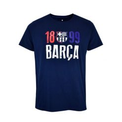 FC Barcelona 1899 ciemnoniebieska koszulka damska. Niebieskie t-shirty damskie FC Barcelona, s, bez wzorów, z bawełny, bez kołnierzyka. Za 99.00 zł.
