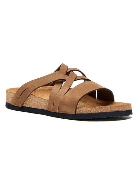 Comfortfusse Skórzane klapki w kolorze jasnobrązowym rozmiar: 42. Brązowe klapki damskie Comfortfusse, bez wzorów, z materiału, bez obcasa. Za 252.99 zł.