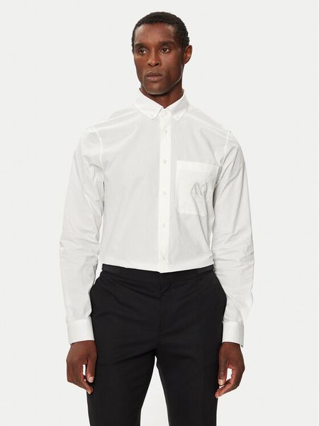 Armani Exchange Koszula 6DZC21 ZN2VZ 1116 Écru Slim Fit. Koszule męskie Armani Exchange, m, bez wzorów, z bawełny, bez kołnierzyka, bez ramiączek. Za 329.99 zł.