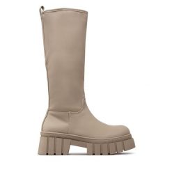 Kozaki DeeZee. Brązowe kozaki damskie DeeZee, bez obcasa, na płaskiej podeszwie. Za 249.99 zł.