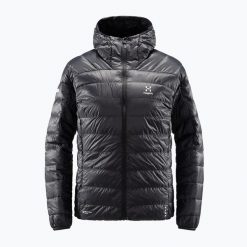 Kurtka puchowa damska Haglöfs L.I.M Down Hood. Czarne kurtki damskie Haglöfs, l, bez wzorów, z puchu, bez kaptura. Za 749.99 zł.