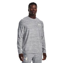 Bluza męska Under Armour Rival Terry Lc Crew. Szare bluzy bez kaptura męskie Under Armour, bez wzorów, sportowe, bez kołnierzyka, bez ramiączek. Za 160.99 zł.