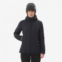 Kurtka puchowa trekkingowa damska Xplore -3°C. Niebieskie kurtki damskie SIMOND, na zimę, l, bez wzorów, z bawełny, z kapturem. Za 289.99 zł.