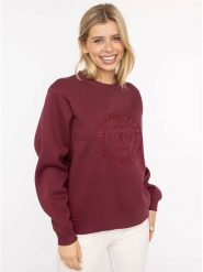 Zwillingsherz Bluza "Wild and Free" w kolorze bordowym rozmiar: L/XL. Czerwone bluzy bez kaptura damskie Zwillingsherz, l. Za 223.99 zł.