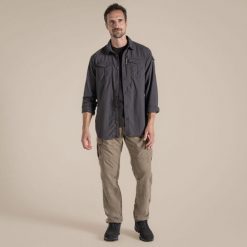 Koszula przeciw komarom męska Craghoppers NosiLife Adventure LS Shirt III. Szare koszule męskie CRAGHOPPERS, m, bez wzorów, bez kołnierzyka, bez ramiączek. Za 354.99 zł.