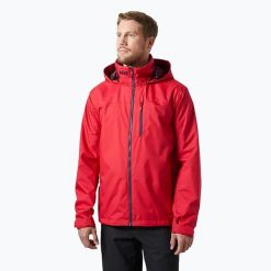 Kurtka żeglarska męska Helly Hansen Crew Hooded 2.0. Czerwone kurtki treningowe męskie Helly Hansen, l, bez wzorów, z materiału, żeglarskie. Za 801.95 zł.