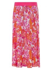 Zwillingsherz Spódnica "Tropical Vibes" w kolorze różowo-pomarańczowym rozmiar: L/XL. Pomarańczowe spódniczki damskie Zwillingsherz, l, bez wzorów, z wiskozy, maxi, proste. Za 118.56 zł.