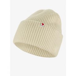 Czapka zimowa Fjallraven Heavy Beanie - chalk white. Białe czapki męskie Fjällräven, na zimę, bez wzorów, sportowe. Za 272.99 zł.