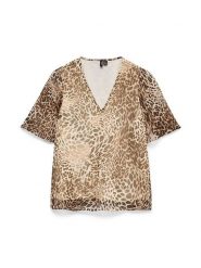 Vero Moda Bluzka w kolorze karmelowym rozmiar: XS. Brązowe bluzki damskie Vero Moda, xs, bez wzorów, bez kołnierzyka, bez ramiączek. Za 89.95 zł.