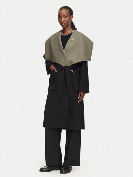 KARL LAGERFELD Płaszcz wełniany B3W15030 Brązowy Relaxed Fit. Brązowe płaszcze damskie Karl Lagerfeld, na zimę, bez wzorów, z syntetyku. Za 1,749.00 zł.